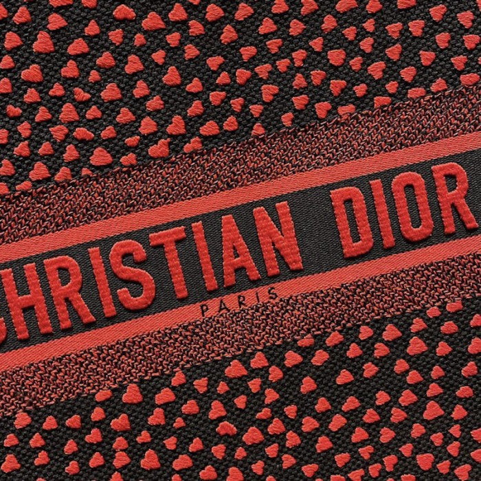 Dior Large Dior Book Tote I Love Paris and Red Hearts Embroidery