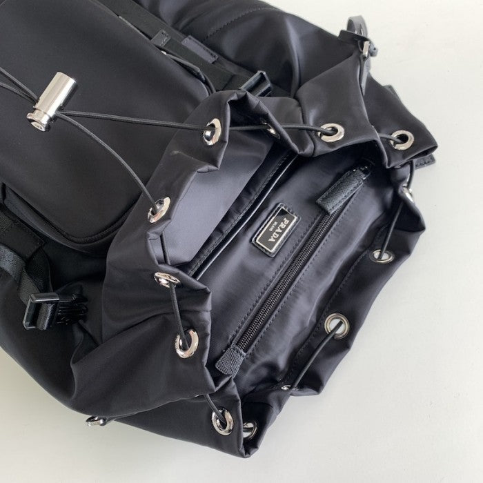 Prada Re-Nylon and Saffiano leather backpack Black